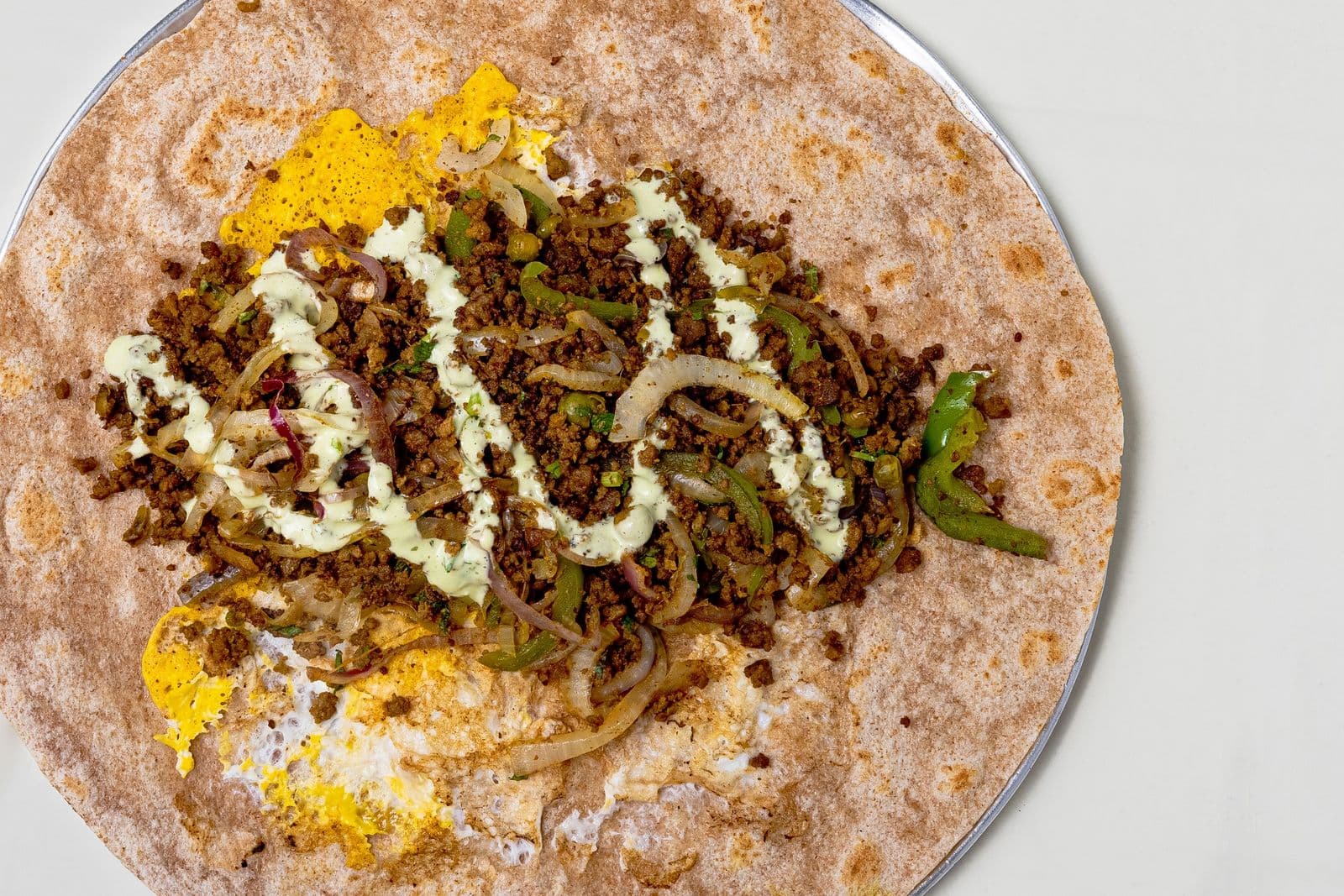 A halal kathi roll made to order at Bombay Hut in Waldwick